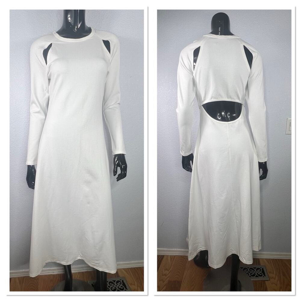 Toit Volant Frankie Viscose Blend Cut Outs Midi Dress Sz M NWT